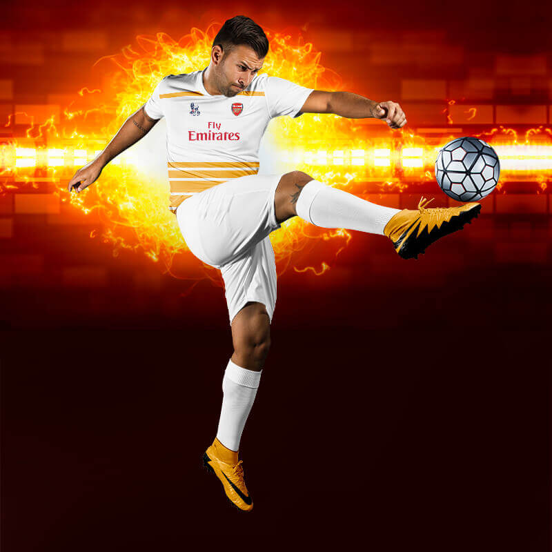 Real Beyaz-Gold Dijital Halı Saha Forma