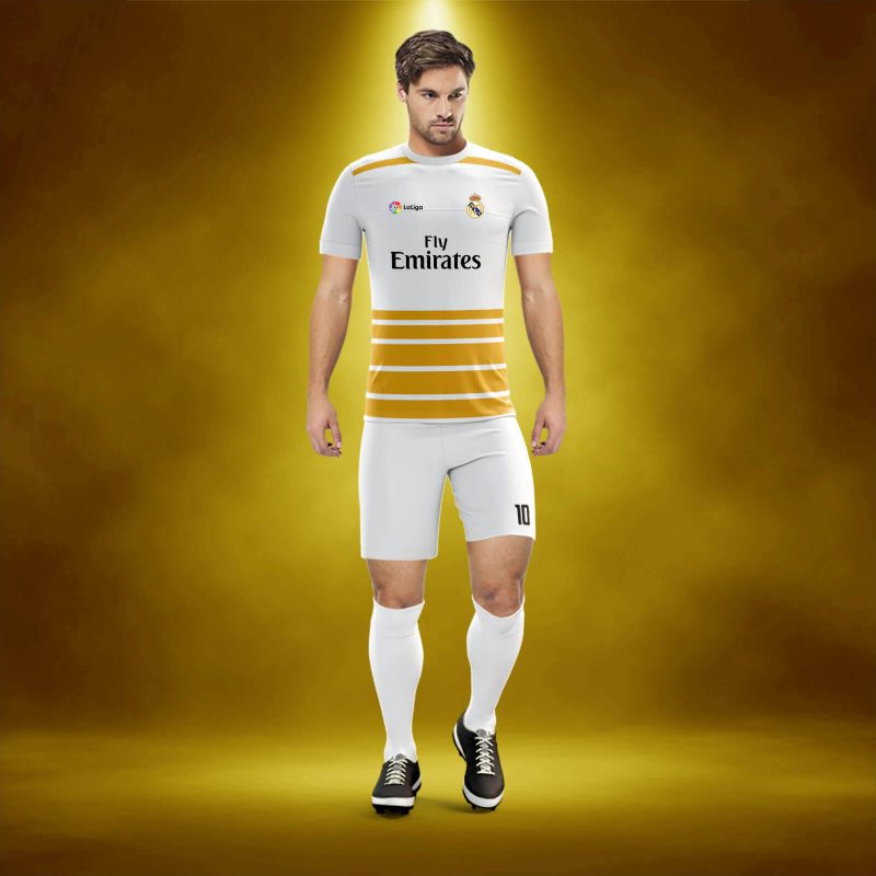 Real Beyaz-Gold Dijital Halı Saha Forma