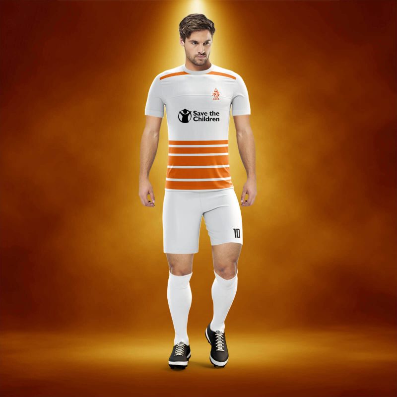 Real Beyaz-Turuncu Dijital Halı Saha Forma